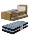 Ver imagem 1 de Cama Solteiro Tamires Captone com Auxiliar + 2 Colchões 188x88cm Nature/bege