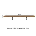 Ver imagem 3 de Kit 2 Prateleiras Suspensas para Cozinha Madesa 60 Cm com Mão Francesa - Rustic