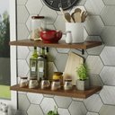 Ver imagem 1 de Kit 2 Prateleiras Suspensas para Cozinha Madesa 60 Cm com Mão Francesa - Rustic