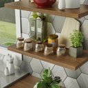 Ver imagem 5 de Kit 2 Prateleiras Suspensas para Cozinha Madesa 60 Cm com Mão Francesa - Rustic