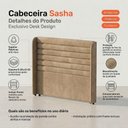 Ver imagem 4 de Cabeceira Estofada Casal Sasha Fixação no Box Madeira Suede Bege Desk Design