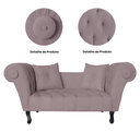 Ver imagem 3 de Sofá Recamier Recepção Decorativo 02 Lugares Londres Suede Rose - Incasa Decor