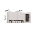 Ver imagem 3 de Armário Aéreo New Valência 3 Portas Vidro Fumê Salleto Branco