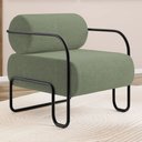 Ver imagem 2 de Poltrona Decorativa Orgânica Living Miska Bouclê Verde Oliva - Desk Design