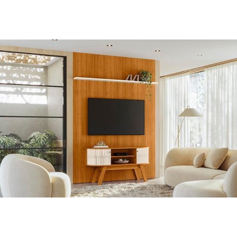 Estante New Silverstone para Tv até 65 Polegadas - Cinamomo / Off White - Madetec