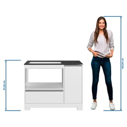 Balcão para Cooktop Notável Móveis Nt3050 1 Porta e 1 Gaveta - 6