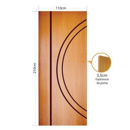 Folha de Porta em Madeira Semi Oca HDF Frisada 8 210x110cm Mapaf - 3
