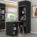 Ver imagem 1 de Paneleiro com Mesa Dobrável 1 Porta para Forno e Micro-ondas Veneza Gb Multimóveis Preta