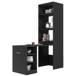 Paneleiro com Mesa Dobrável 1 Porta para Forno e Micro-ondas Veneza Gb Multimóveis Preta - 4 Paneleiro com Mesa Dobrável 1 Porta para Forno e Micro-ondas Veneza Gb Multimóveis Preta - 4