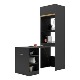 Paneleiro com Mesa Dobrável 1 Porta para Forno e Micro-ondas Veneza Gb Multimóveis Preta - 3 Paneleiro com Mesa Dobrável 1 Porta para Forno e Micro-ondas Veneza Gb Multimóveis Preta - 3