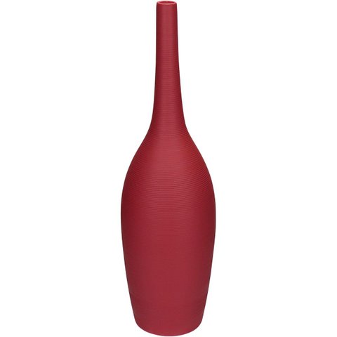 Vaso Decorativo Enfeite Planta Aparador Garrafa Cerâmica 42x12x12cm Terracota
