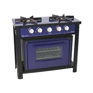 Fogão Industrial com Forno 2 Bocas Duplas Bravo BR2BF Azul - Venâncio