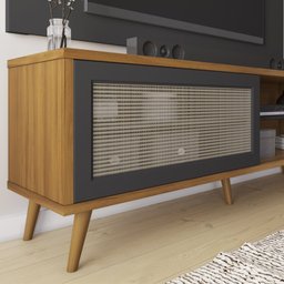 Rack para TV até 60 Polegadas 1 Porta com Rattan Palhinha NT 1175 - 4