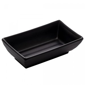 Molheira Pote Porta Shoyu Retangular de Melamina Tóquio 60ml Preto Lyor 10x6x3cm