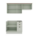 Ver imagem 2 de Cozinha Completa Aéreo 4 Portas Balcão 2 Portas 3 Gavetas com Tampo e Rodapé luminata