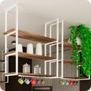 Ver imagem 1 de Prateleira Estilo Industrial Suspensa Teto Cozinha 80cm B.M