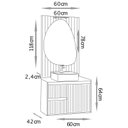 Ver imagem 4 de Conjunto para Banheiro Clarice 60 Cm C/ Tampo e Espelho Orgânico Led - Fabribam