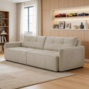 Ver imagem 2 de Sofá Cama Galileu F04 3 Lugares Retrátil e Reclinável 242cm Bege Lyam Decor