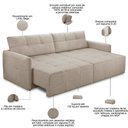 Ver imagem 6 de Sofá Cama Galileu F04 3 Lugares Retrátil e Reclinável 242cm Bege Lyam Decor