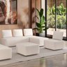 Conjunto Sofá 7 Lugares Moderno Versátil com Chaise, Puff e Encosto de Madeira Sebastian - - 2