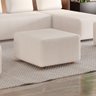 Conjunto Sofá 7 Lugares Moderno Versátil com Chaise, Puff e Encosto de Madeira Sebastian - - 7