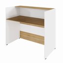 Ver imagem 5 de Balcão Atendimento Recepção Consultório 120 Cm X 110 Cm F5 Cor:macadâmia com Branco