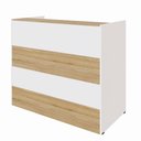 Ver imagem 2 de Balcão Atendimento Recepção Consultório 120 Cm X 110 Cm F5 Cor:macadâmia com Branco