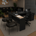 Ver imagem 4 de Conjunto Mesa Pedestal em L com Cadeira de Escritório Ergonômica