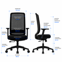 Ver imagem 3 de Conjunto Mesa Pedestal em L com Cadeira de Escritório Ergonômica