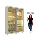 Ver imagem 5 de Guarda-Roupa Solteiro 2 Portas Reflectante com LED com Pés 100% MDF Royale