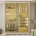 Ver imagem 7 de Guarda-Roupa Solteiro 2 Portas Reflectante com LED com Pés 100% MDF Royale