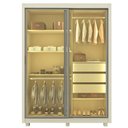 Ver imagem 2 de Guarda-Roupa Solteiro 2 Portas Reflectante com LED com Pés 100% MDF Royale