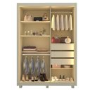Ver mais imagens de Guarda-Roupa Solteiro 2 Portas Reflectante com LED com Pés 100% MDF Royale