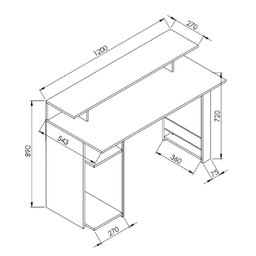 Mesa Gamer Escrivaninha 120cm Inspire  - 3