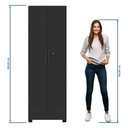 Ver imagem 5 de Armário para Escritório 2 Portas com Chave 61cm Nt 4020 Preto Tx