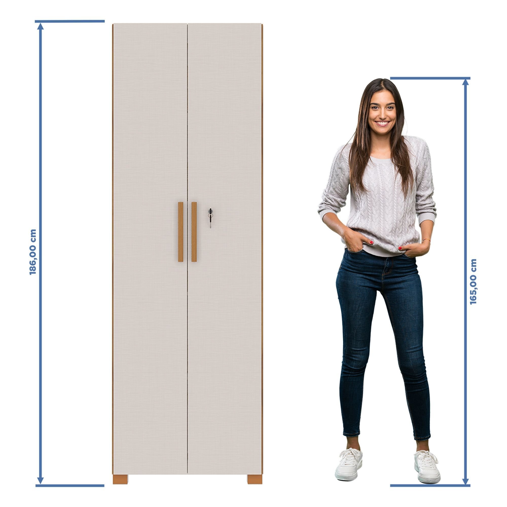 Armário para Escritório 2 Portas com Chave 61cm Nt 4020 Marrom