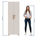 Ver imagem 6 de Armário para Escritório 2 Portas com Chave 61cm Nt 4020 Marrom Freijó/Off White