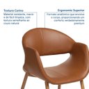 Ver imagem 4 de Kit 2 Cadeiras Metálicas Estofadas Maran CabeCasa MadeiraOriginals Marrom Caramelo/Carvalho