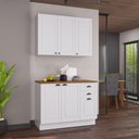 Ver imagem 2 de Cozinha Compacta Bariloche 6 Portas 2 Gavetas com Tampo 100% MDF Branco - Indékes
