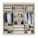 Ver imagem 5 de Guarda-Roupa Casal 6 Portas 3 Gavetas com Espelho Roma Espresso Móveis Branco/Off Arenas