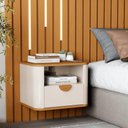 Ver imagem 4 de Mesa de Cabeceira Suspensa Buriti 1g Off White Nature Jb