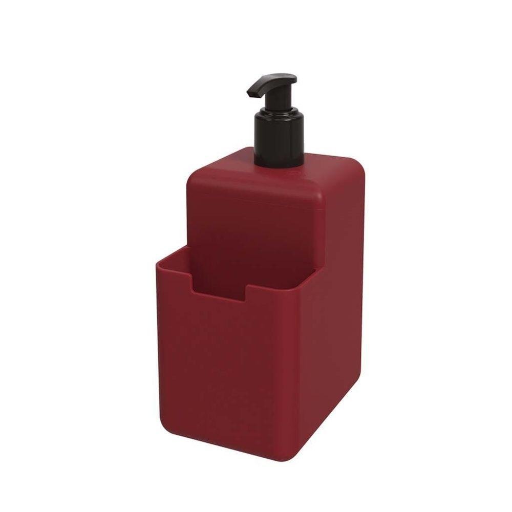 Dispenser Coza para Detergente Líquido e Esponja - Brinox Vermelho - 1