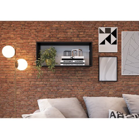 Nicho de Parede Horizontal Organizador Multiuso Funcionale Preto