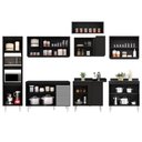 Ver imagem 4 de Armário de Cozinha Modulada de Canto 8 Peças Cp01 Balcão Preto/cinza - Lumil
