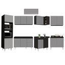 Ver imagem 3 de Armário de Cozinha Modulada de Canto 8 Peças Cp01 Balcão Preto/cinza - Lumil