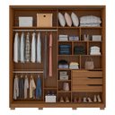 Ver imagem 4 de Cômoda Atria e Guarda Roupa Casal Belga Amendola Grafito Flex com Pés - Demârtez