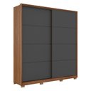 Ver imagem 3 de Cômoda Atria e Guarda Roupa Casal Belga Amendola Grafito Flex com Pés - Demârtez