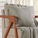 Ver imagem 2 de Manta Decorativa para Sofá Waffle 100% Algodão 120x150cm Verde Alfafa