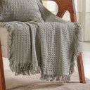 Ver imagem 4 de Manta Decorativa para Sofá Waffle 100% Algodão 120x150cm Verde Alfafa