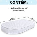 Ver imagem 3 de Colchão Berço BF para Moisés Oval de Infantil Bebê Antialérgico 138x68x10cm 